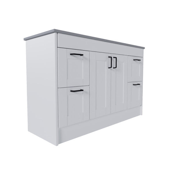 Shaker 2 Door 4 Drawer Freestanding Vanity Base Unit