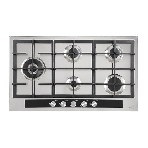 INALTO 90cm Stainless Steel Gas Cooktop with Wok Burner