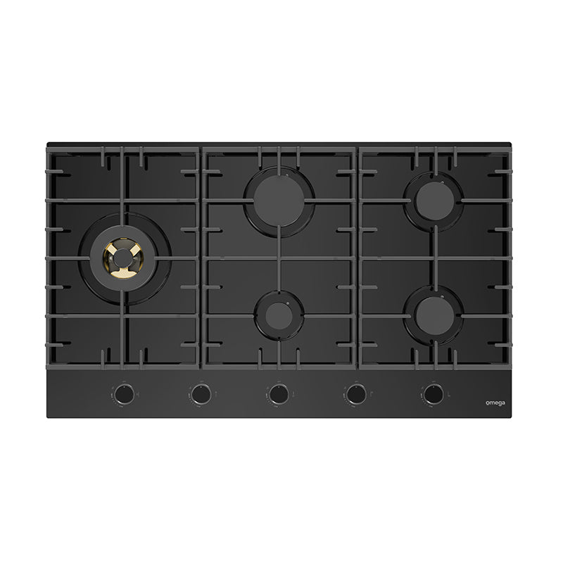 Omega Premium 90cm Gas on Glass Cooktop with Wok