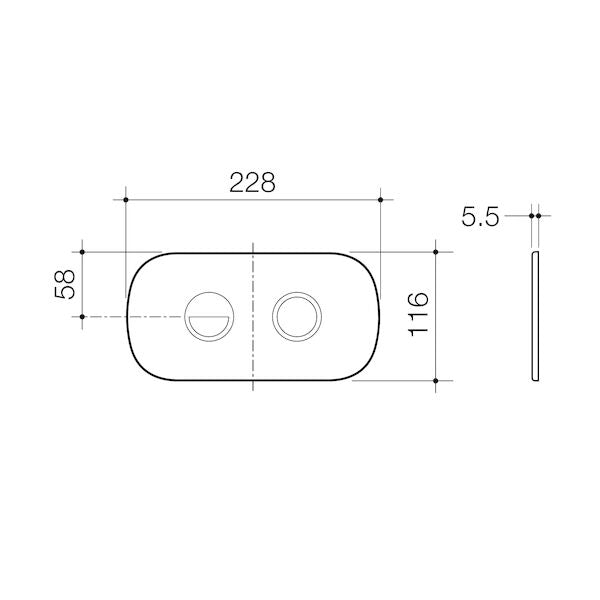 Contura II Invisi Series II® Round DC Dual Flush Button Panel