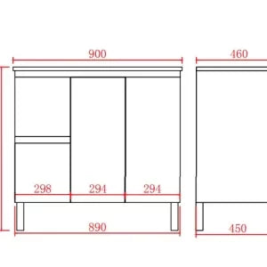 PVC Free Standing Vanity with soft closing 900 size