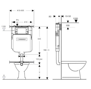 Agena Geberit Inwall Floor Toilet Suite With Sigma8