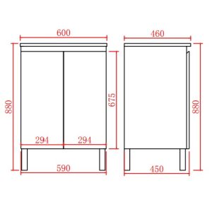 PVC Free Standing  Vanity with soft closing