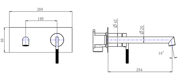 CADDENCE - Wall Basin /Bath Mixer
