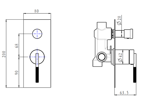 CADDENCE -  Wall Mixer With Diverter
