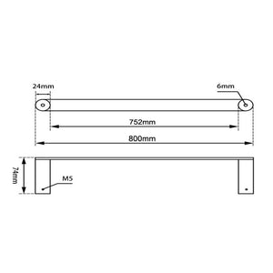 RUSHY - 800mm Single Towel Rail