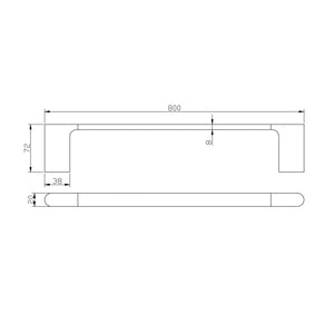VOG - 800mm Single Towel Rail