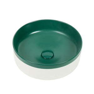 Colour Plus-37 Round Above-Counter Basin – Matte Green