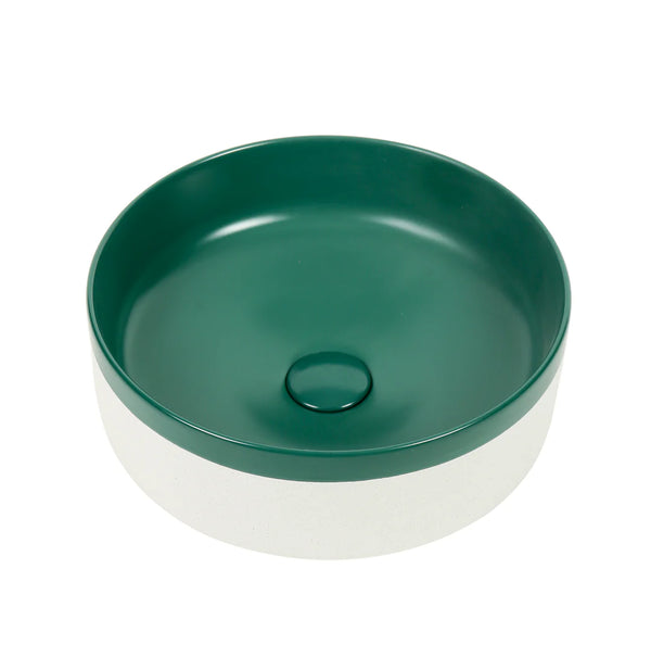 Colour Plus-37 Round Above-Counter Basin – Matte Green