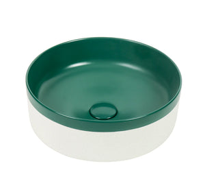 Colour Plus-37 Round Above-Counter Basin – Matte Green