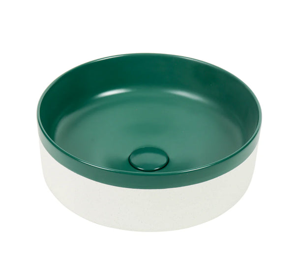 Colour Plus-37 Round Above-Counter Basin – Matte Green