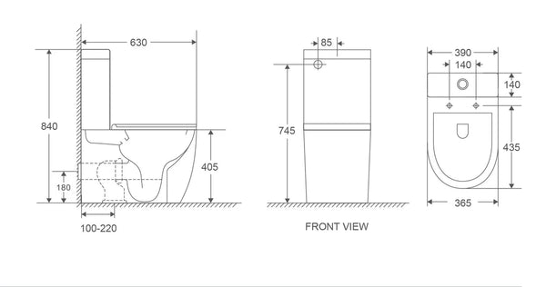 Cera Back-to-Wall Toilet Suite CP-T3