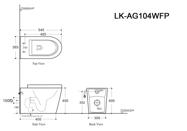 Agena R&T Inwall Floor Toilet Suite G30032+LK-AG104WFP