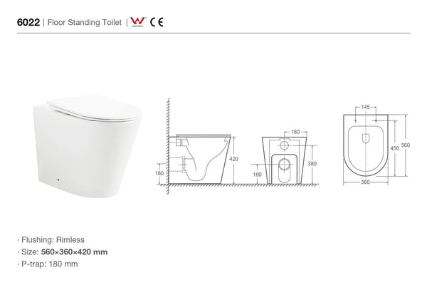 Agena Rimless Wall Faced Floor Pan LK-AG022WFP