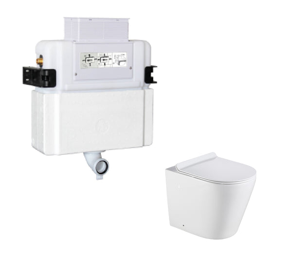 Agena R&T Lower Counter Inwall Floor Toilet Suite G3005AB+ LK-AG104WFP