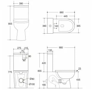 Alpha Tornado Boxrim Toilet Suite