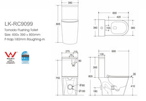 Roccia Tornado Rimless Toilet Suite