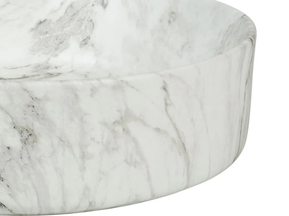 Mira 40 Round Above-Counter Basin – Matte White Ceramic