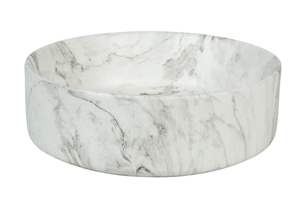 Mira 40 Round Above-Counter Basin – Matte White Ceramic