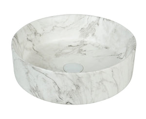 Mira 40 Round Above-Counter Basin – Matte White Ceramic