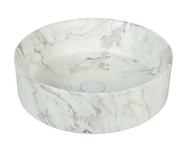 Mira 40 Round Above-Counter Basin – Matte White Ceramic
