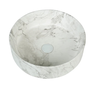 Mira 40 Round Above-Counter Basin – Matte White Ceramic