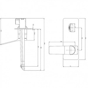 RUSHY - Wall Basin /Bath Mixer 1