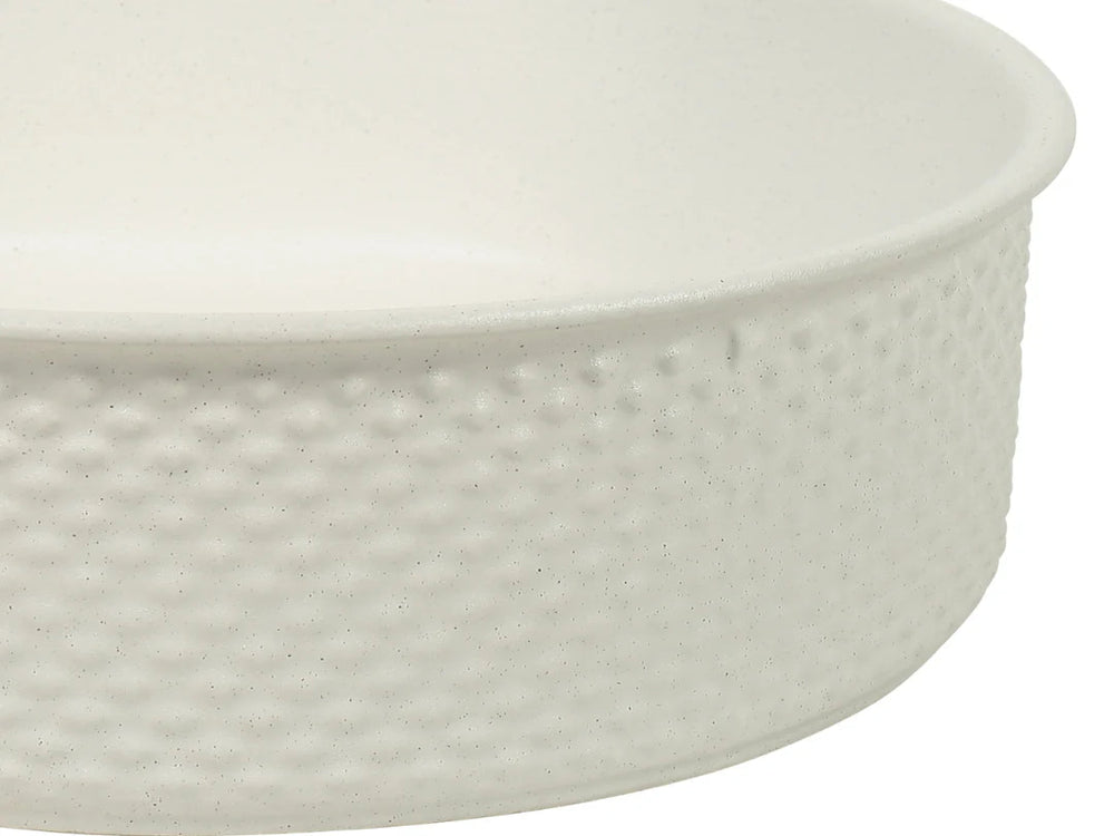 P-Tessina 38- 385mm Round Textured Ceramic Basin – Matte White.