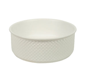 P-Tessina 38- 385mm Round Textured Ceramic Basin – Matte White.