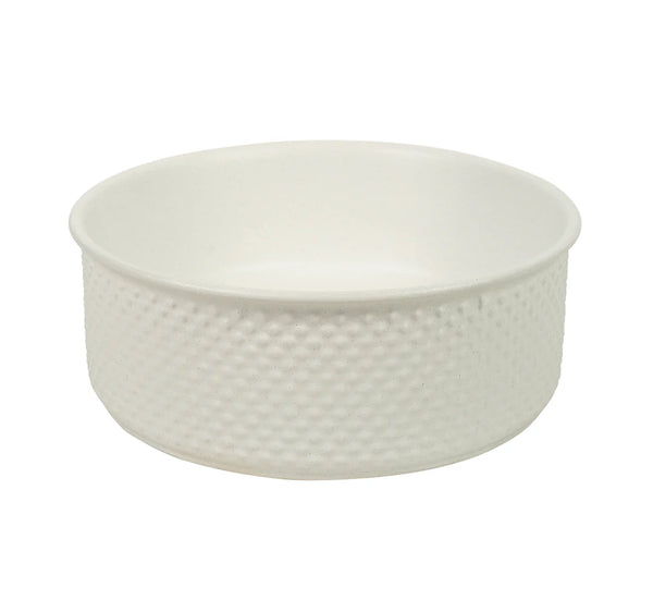 P-Tessina 38- 385mm Round Textured Ceramic Basin – Matte White.
