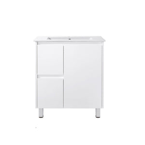 PE750L | 750mm PVC White Vanity (Left Sided Drawer)