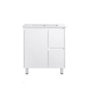 PE750R | 750mm PVC White Vanity (Right Sided Drawer)