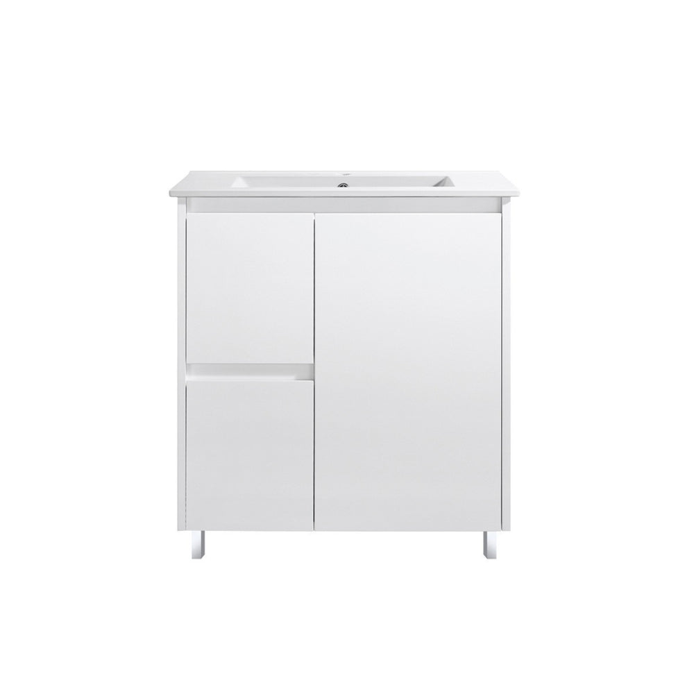 PS750L | 750mm PVC White Vanity (Left Sided Drawer)