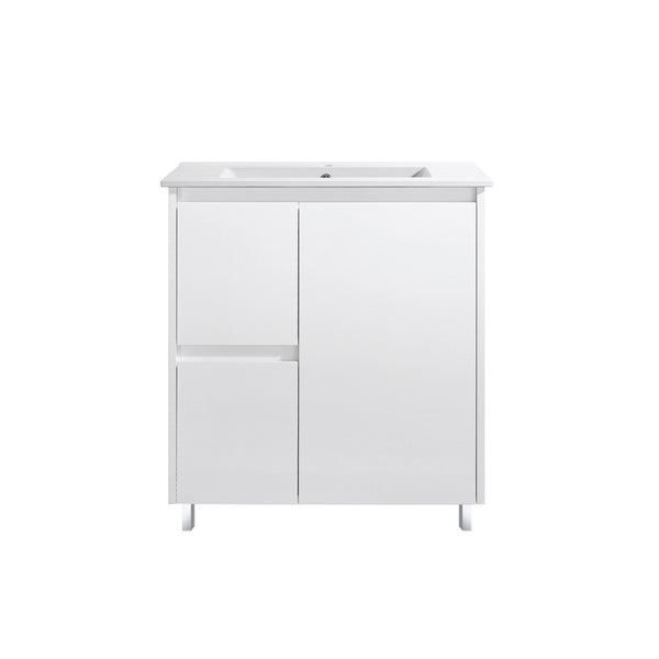 PS750L | 750mm PVC White Vanity (Left Sided Drawer)