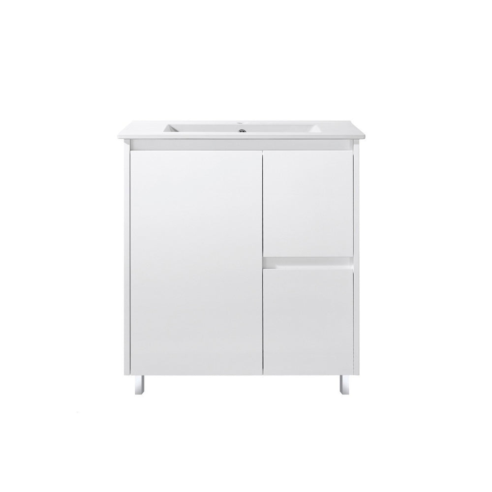 PS750R | 750mm PVC White Vanity (Right Sided Drawer)