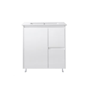 PS750R | 750mm PVC White Vanity (Right Sided Drawer)
