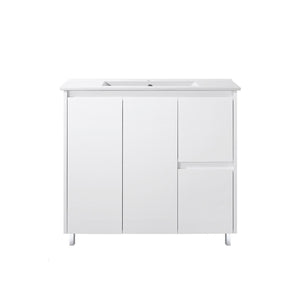 PS900R | 900mm PVC White Vanity (Right Sided Drawer)