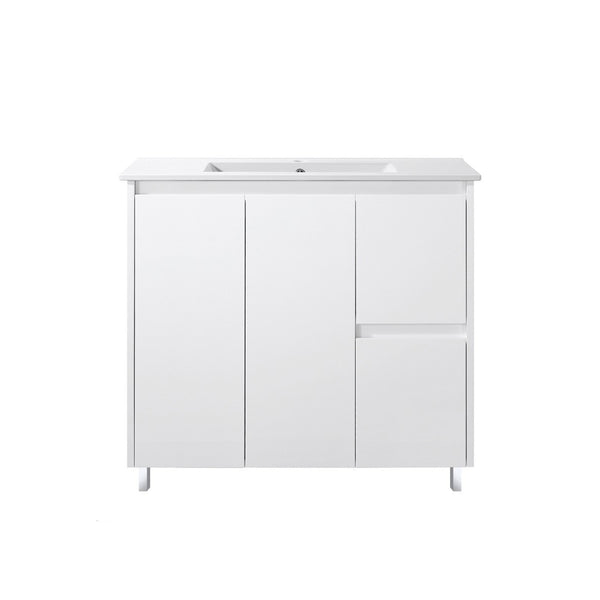 PS900R | 900mm PVC White Vanity (Right Sided Drawer)