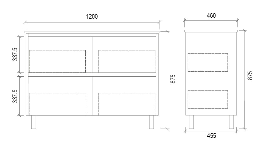 TD1200| 1200mm PVC White Vanity
