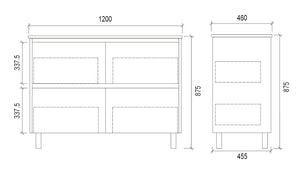 TD1200| 1200mm PVC White Vanity