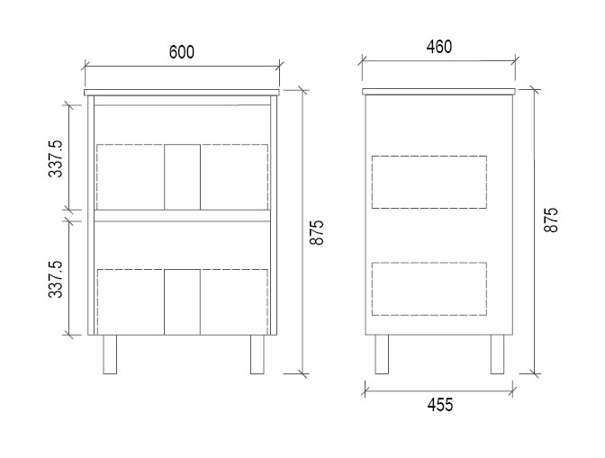 TD600 | 600mm PVC White Vanity