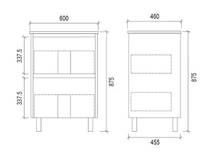 TD600 | 600mm PVC White Vanity