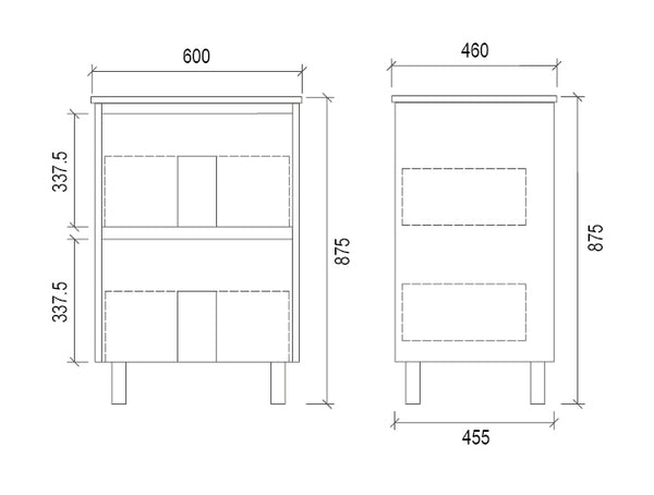 TD600 | 600mm PVC White Vanity