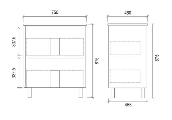 TD750 | 750mm PVC White Vanity