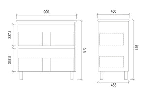 TD900 | 900mm PVC White Vanity
