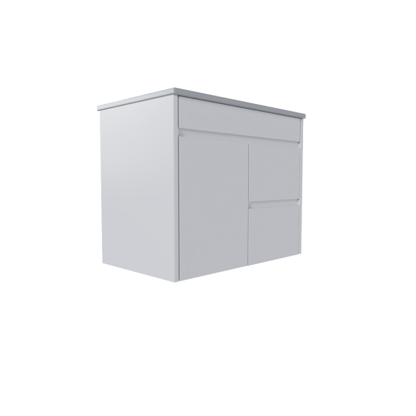 Sharknose 1 Door 2 Drawer Right-Hand Floating Midsize (750mm) Vanity Unit