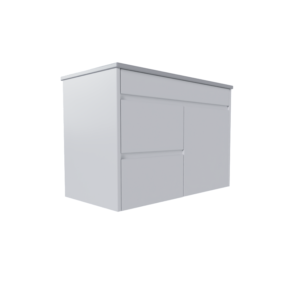 Sharknose 2 Door 2 Drawer Left-Hand/Right-Hand Floating Midsize (900mm) Vanity Unit